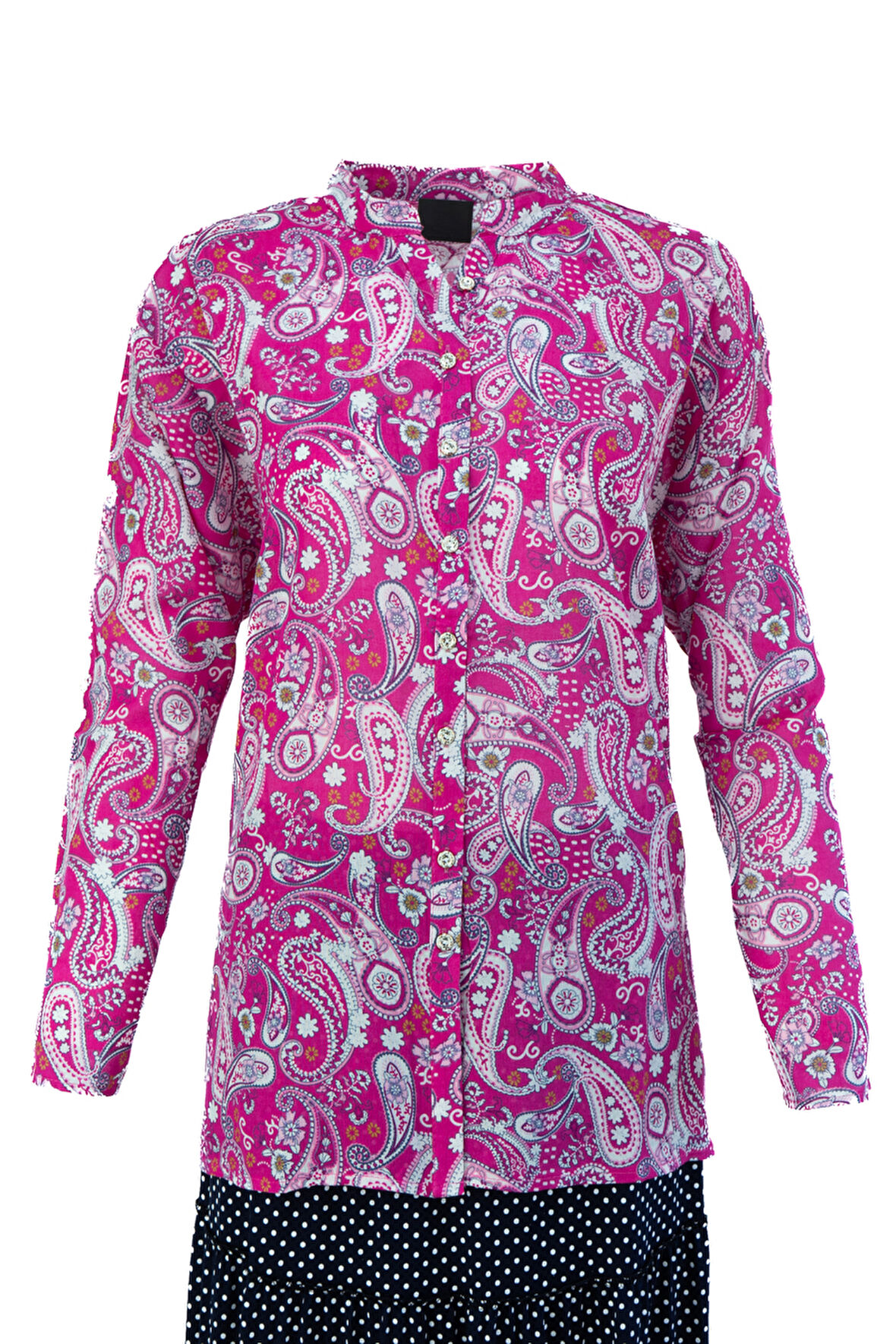 Oppland Kadın Bluz Hint Bezi Keten %100 Saf Pamuk Dokuma Kumaş ipekYolu Desenli Hafif ve Serin Tutar