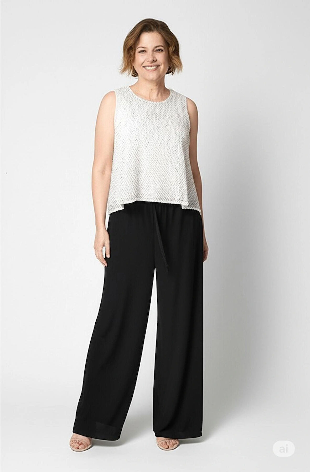 Oppland Kadın Düz Renk Rahat Kesim Beli Lastikli Aerobin Kumaş Pantolon