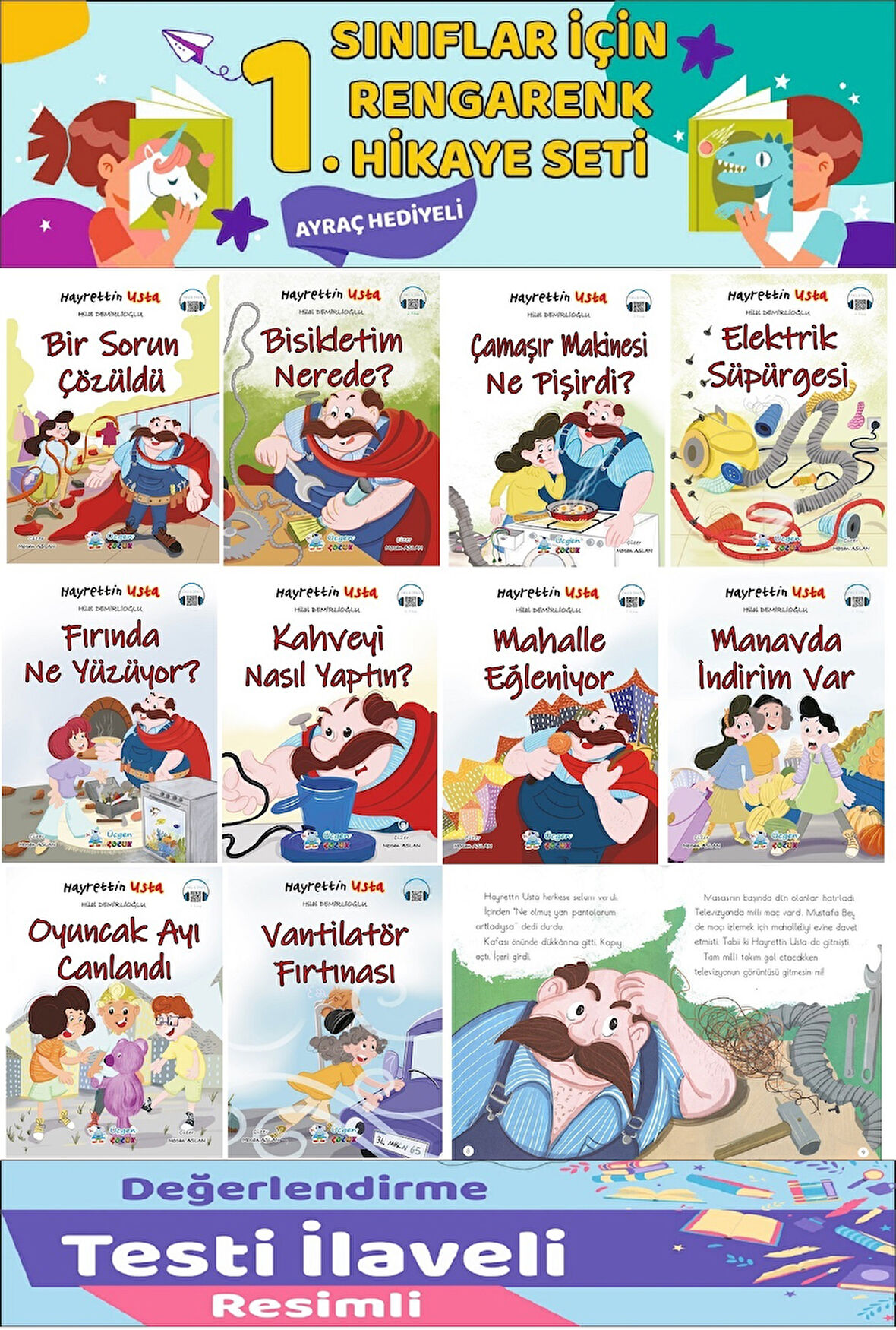 1.Sınıf Hayrettin Usta Hikaye Seti (16 Sayfa) - 10 Kitap
