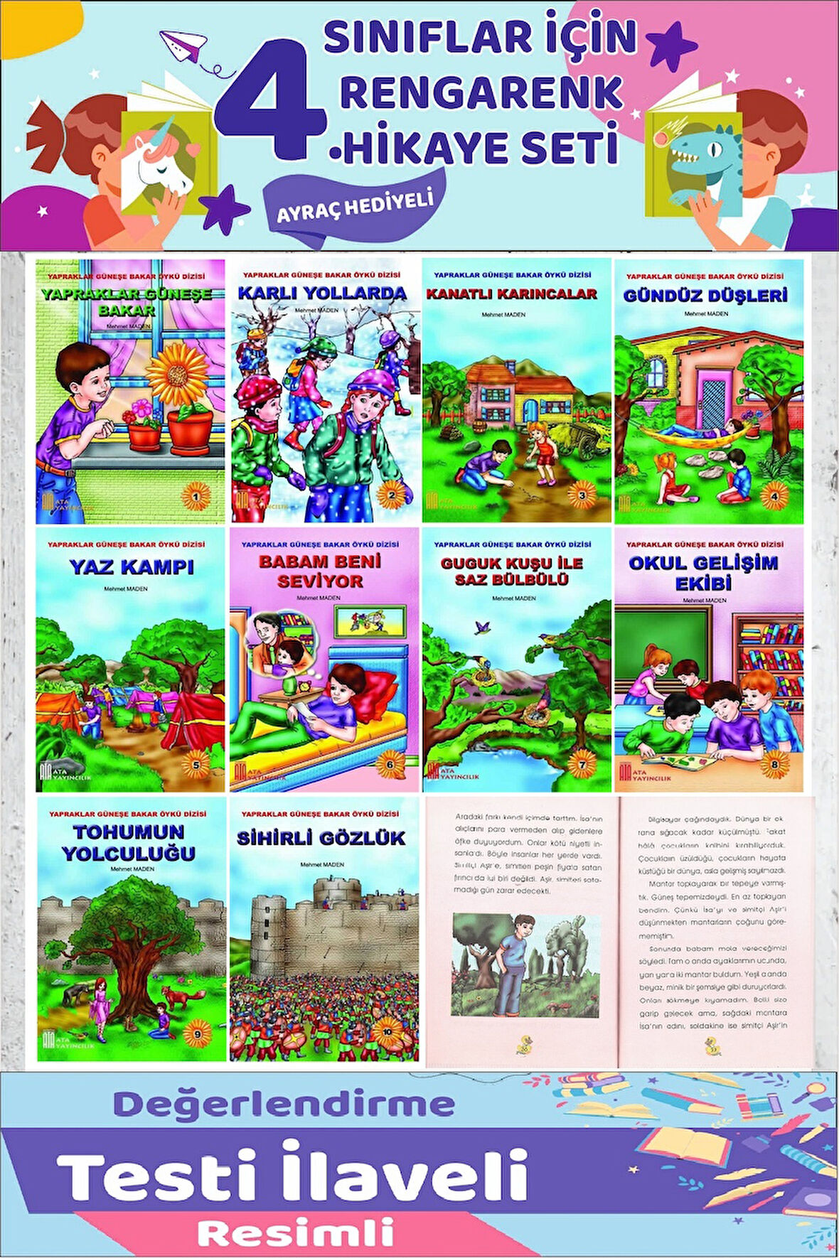 4.Sınıf Okumayı Sevdiren 10 lu Hikaye Seti 6 (80 Sayfa)