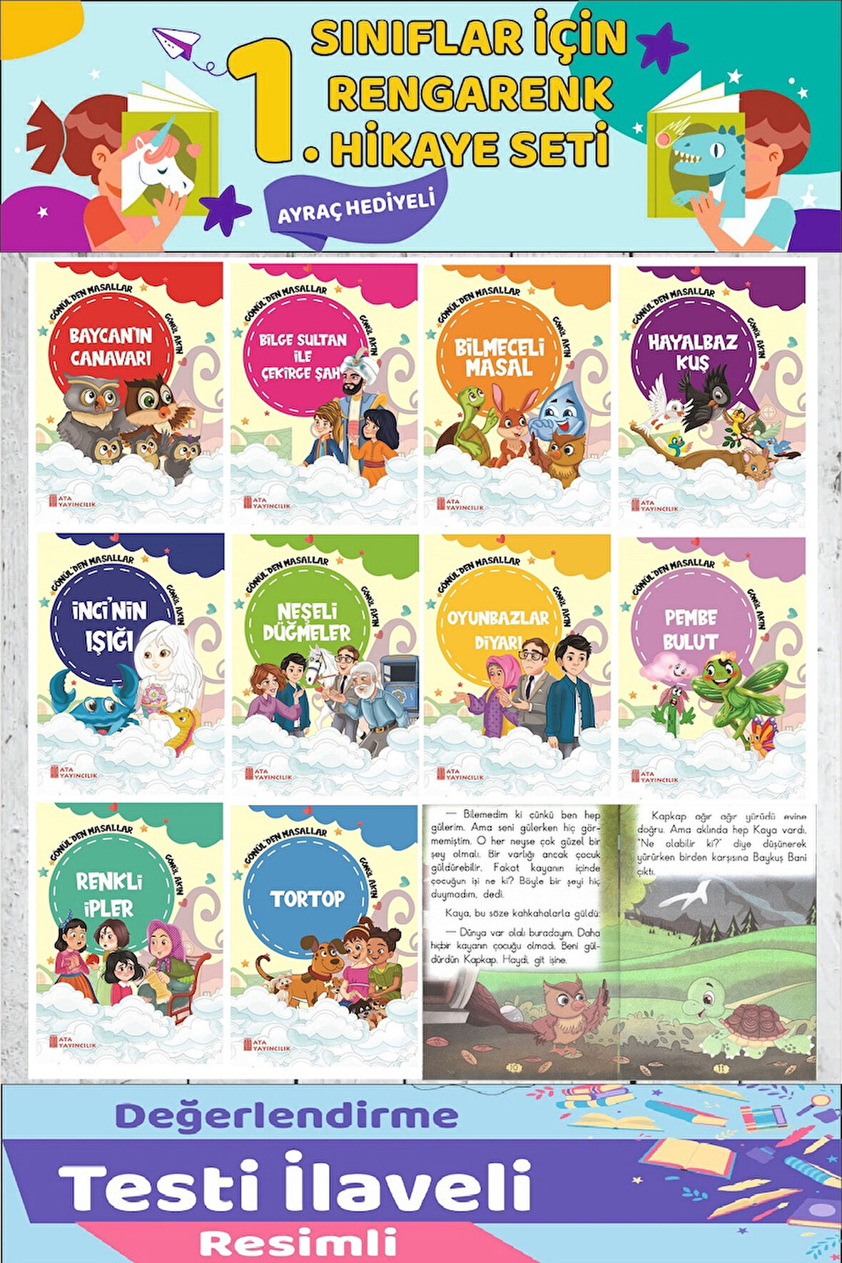 1.Sınıf Okumayı Sevdiren 10 lu Hikaye Seti 12 (32 sayfa)