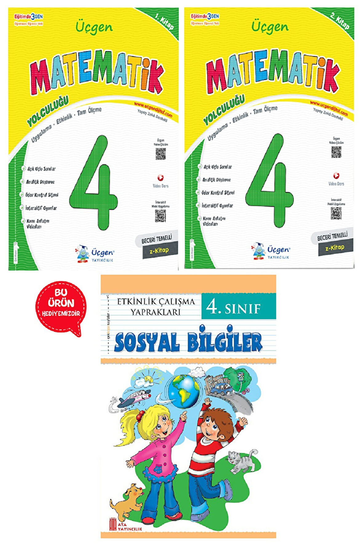 4.Sınıf Beceri Temelli  MATEMATİK Yolculuğu 1. Kitap ve 2. Kitap+Sosyal Bilgiler Etkinlik Çalışma Yp