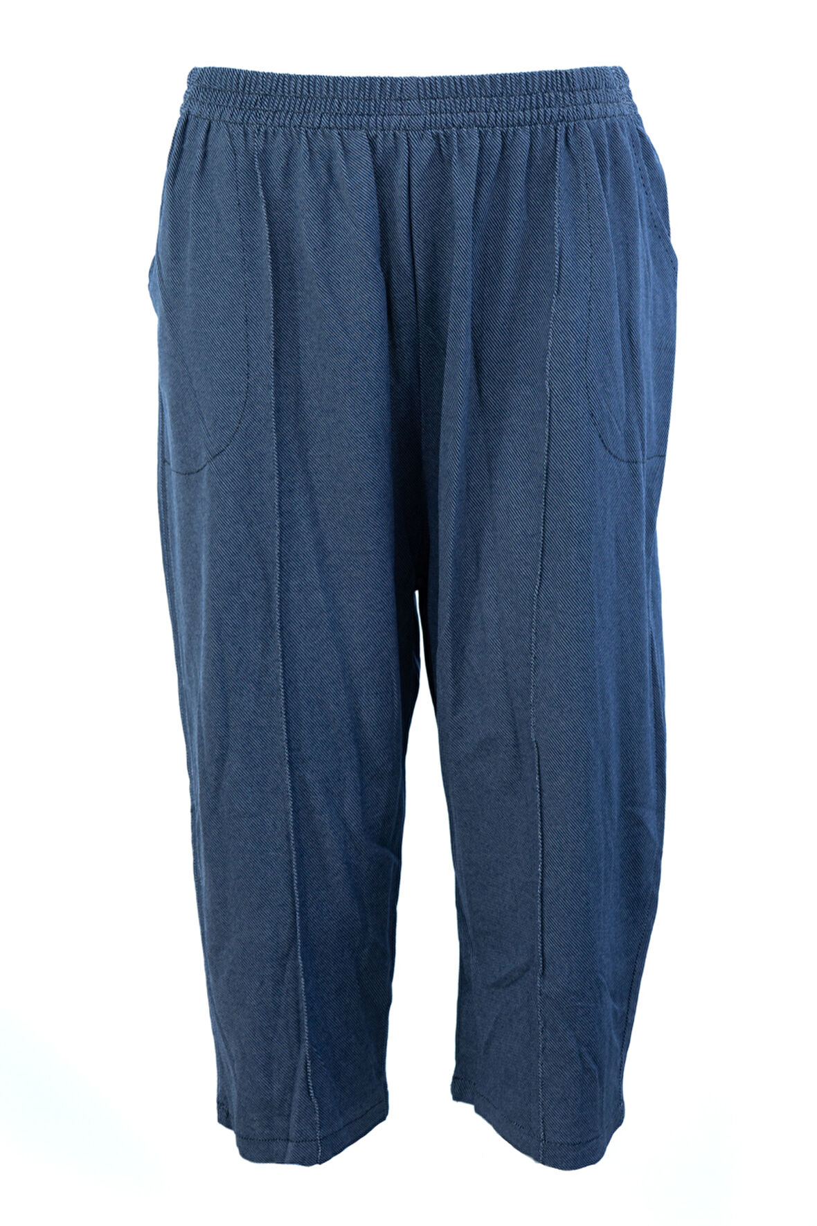 Oppland Kadın Kapri Viskon Penye Kumaş Cepli Dizaltı Yüksek Bel Lastikli DüzPaça Rahat OPKKAP25MOD11