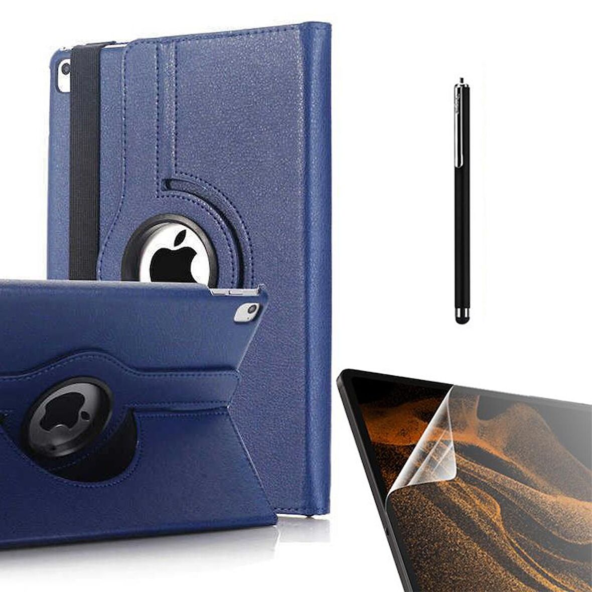 Smcase Apple iPad 9.7 2017 5.Nesil Kılıf 360 Dönebilen Koruma Kapaklı Standlı dn22  Nano  Kalem