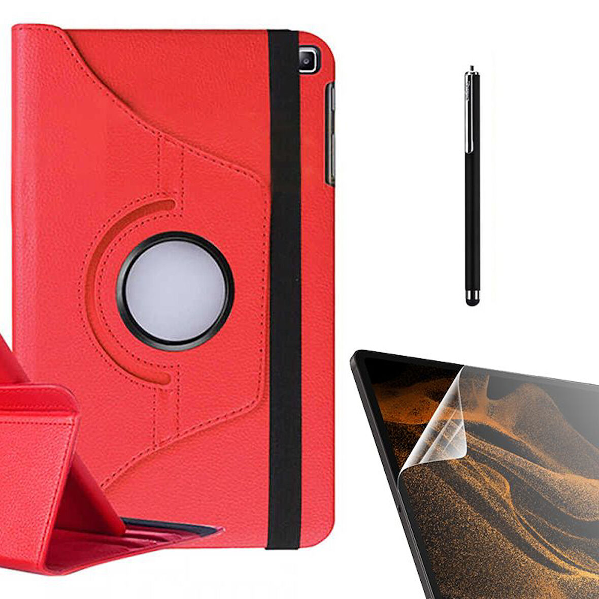 Smcase Samsung Galaxy Tab A 8.0 2019 T290 Kılıf 360 Dönebilen Koruma Kapaklı Standlı dn22  Nano  Kalem