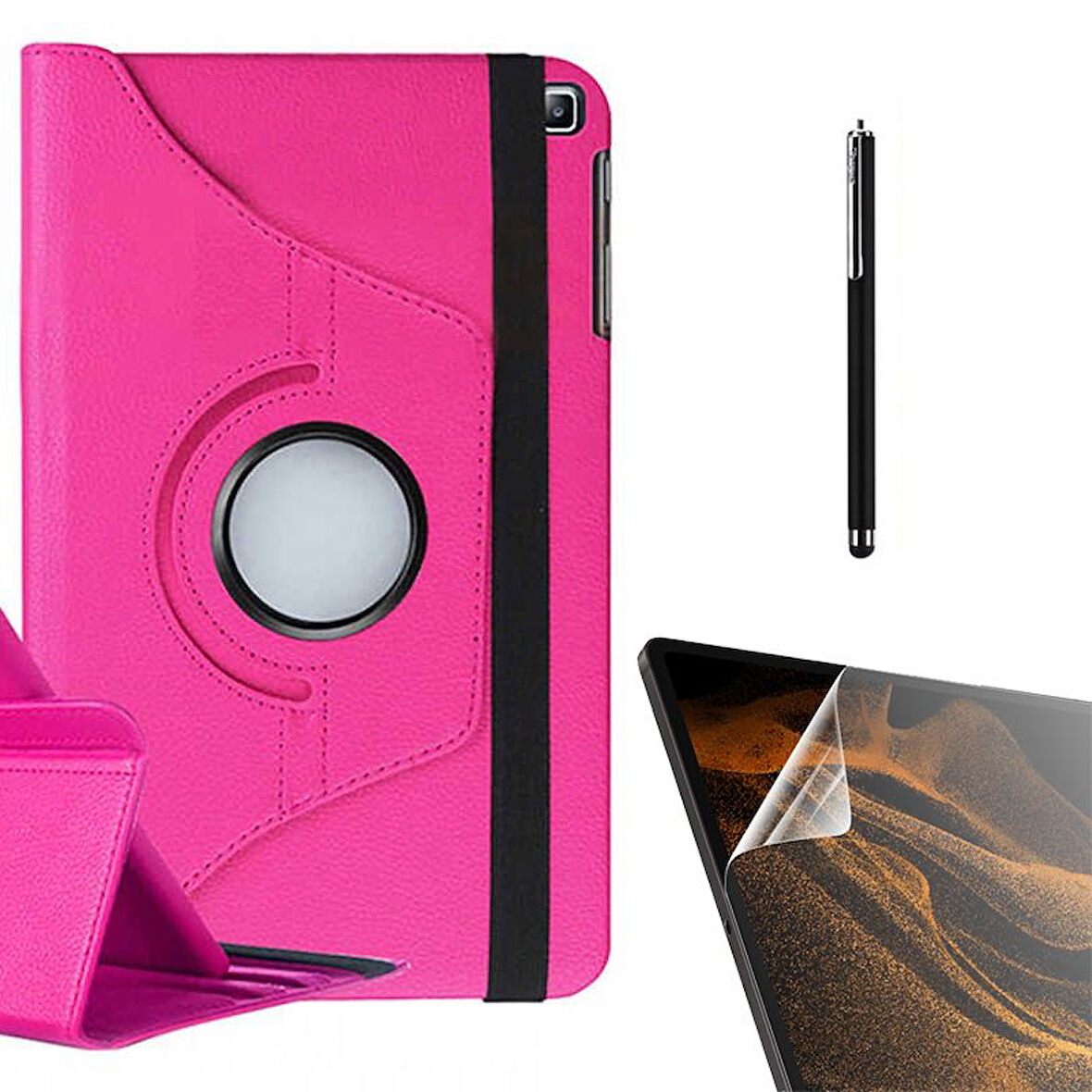 Smcase Samsung Galaxy Tab A 8.0 2019 T290 Kılıf 360 Dönebilen Koruma Kapaklı Standlı dn22  Nano  Kalem