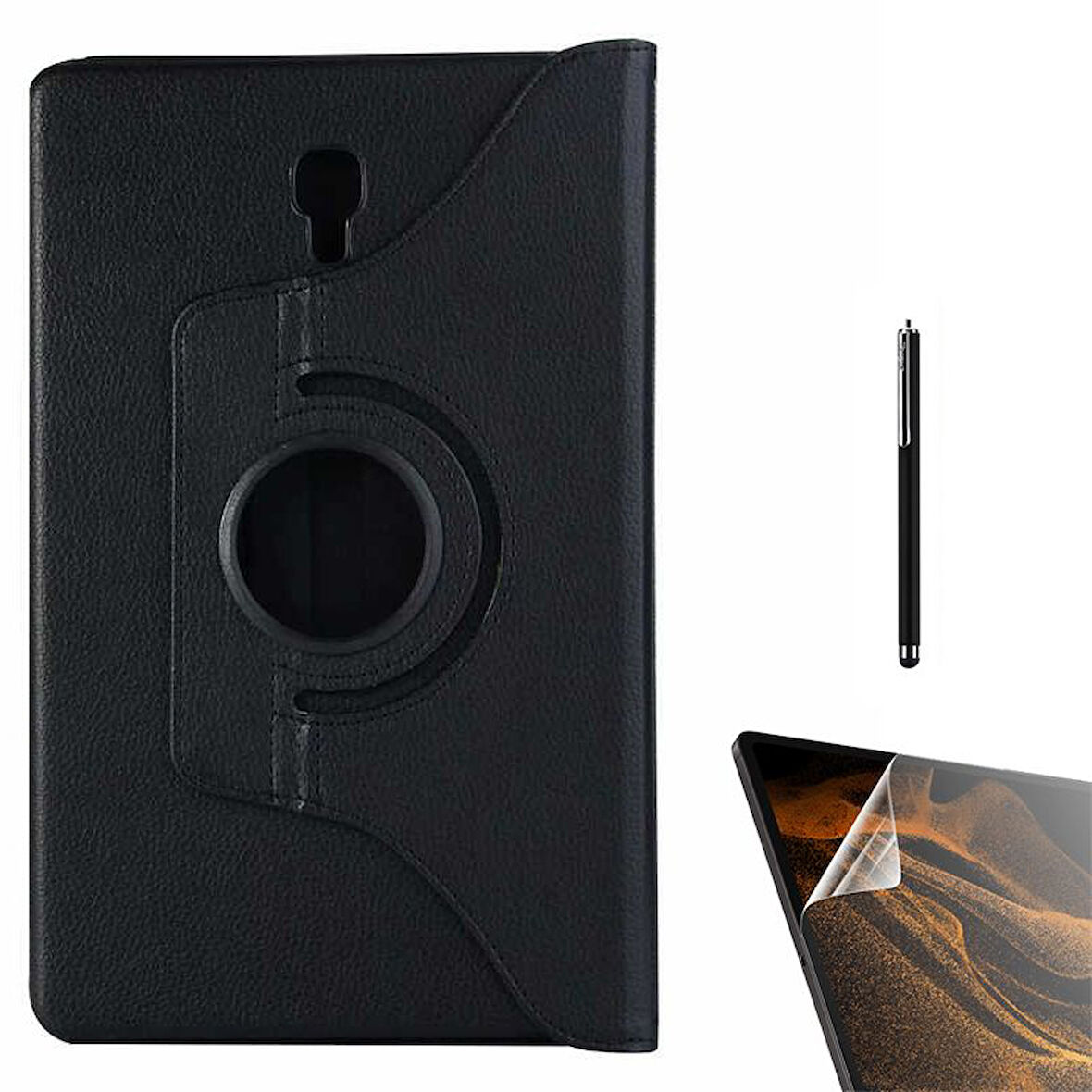 Smcase Samsung Galaxy Tab A T590 Kılıf 360 Dönebilen Koruma Kapaklı Standlı dn22  Nano  Kalem