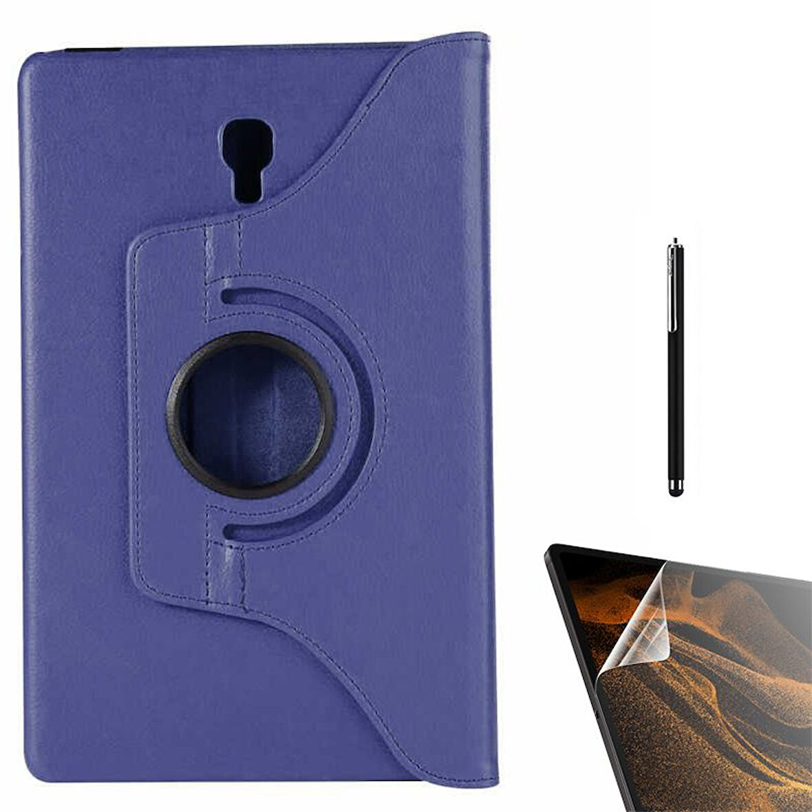 Smcase Samsung Galaxy Tab A T590 Kılıf 360 Dönebilen Koruma Kapaklı Standlı dn22  Nano  Kalem