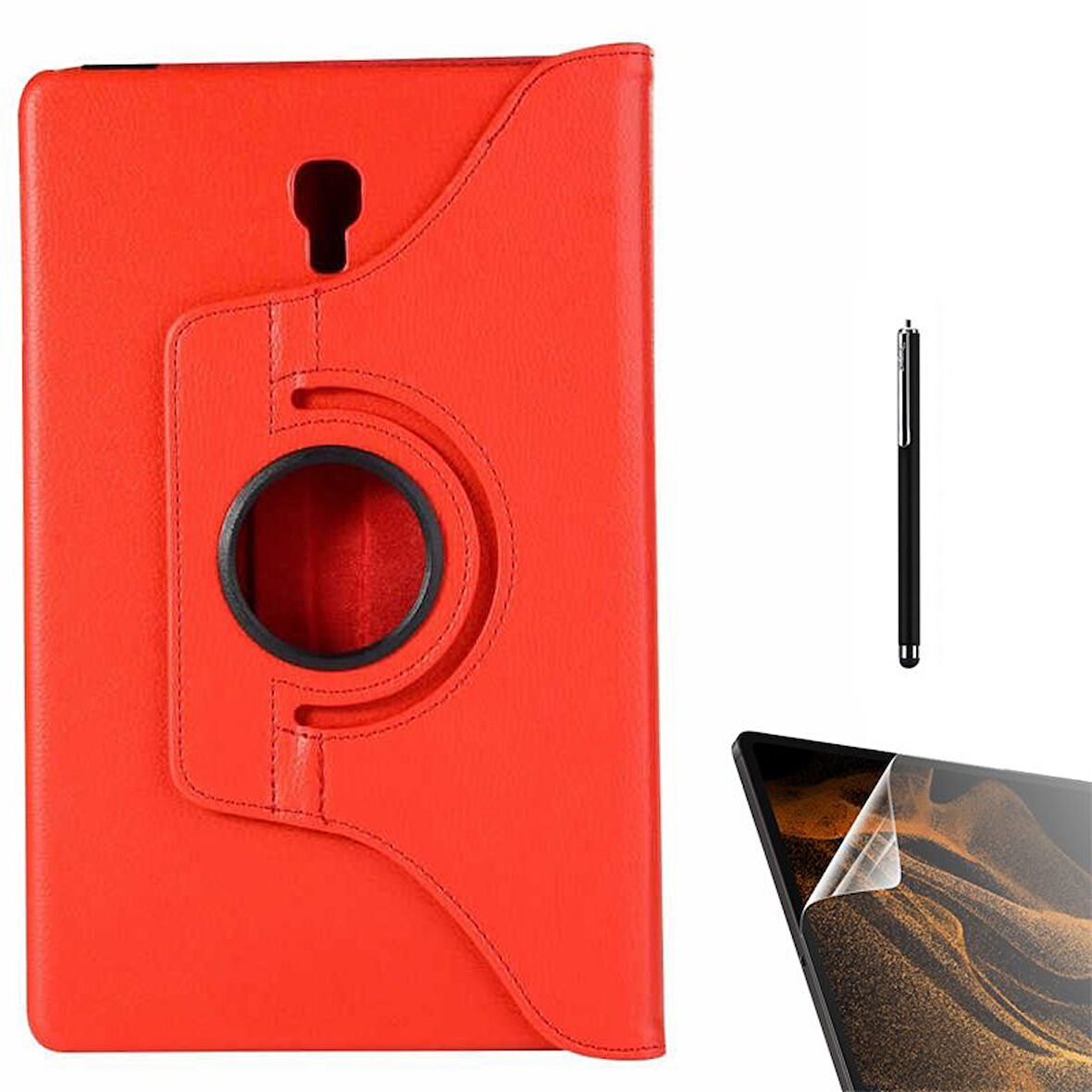 Smcase Samsung Galaxy Tab A T590 Kılıf 360 Dönebilen Koruma Kapaklı Standlı dn22  Nano  Kalem