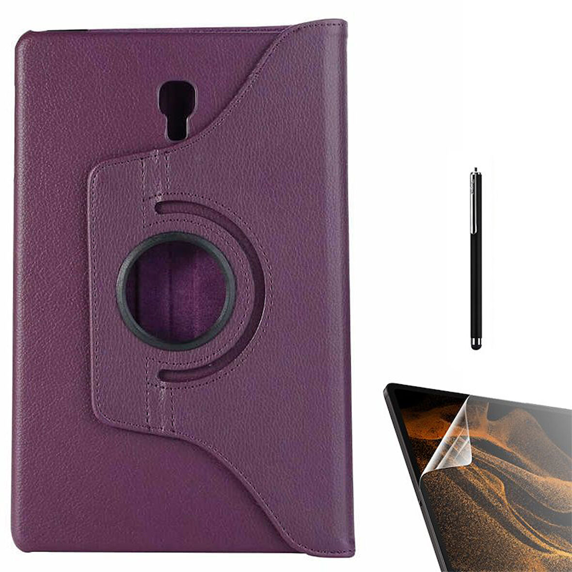 Smcase Samsung Galaxy Tab A T590 Kılıf 360 Dönebilen Koruma Kapaklı Standlı dn22  Nano  Kalem