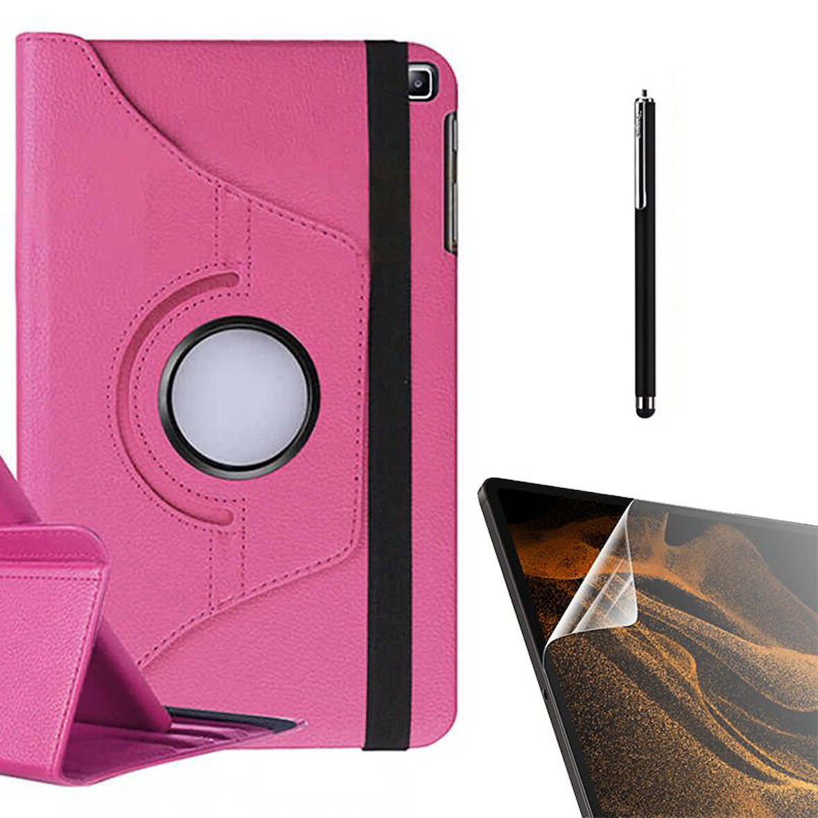 Smcase Samsung Galaxy Tab A7 10.4 T500 2020 Kılıf 360 Dönebilen Koruma Kapaklı Standlı dn22  Nano  Kalem