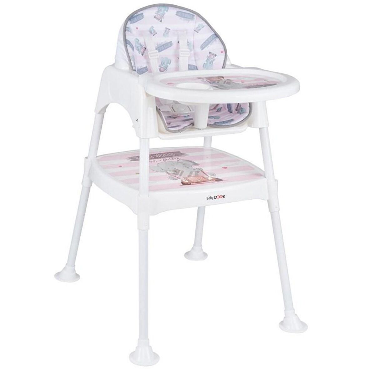 Babydoor Çok Amaçlı Mama Sandalyesi Pembe 