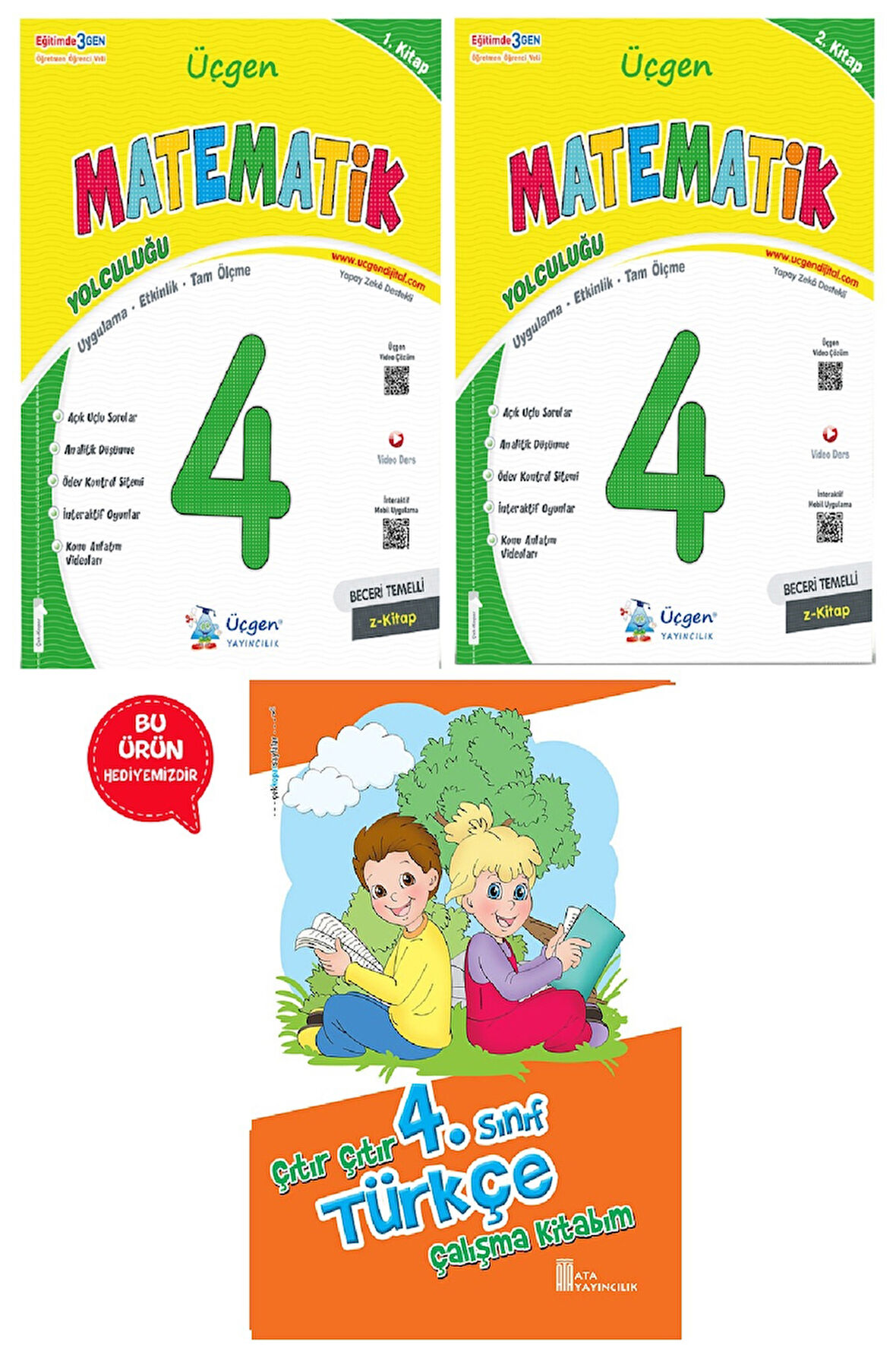 4.Sınıf Beceri Temelli  MATEMATİK Yolculuğu 1. Kitap ve 2. Kitap+ Türkçe Çalışma Kitabım