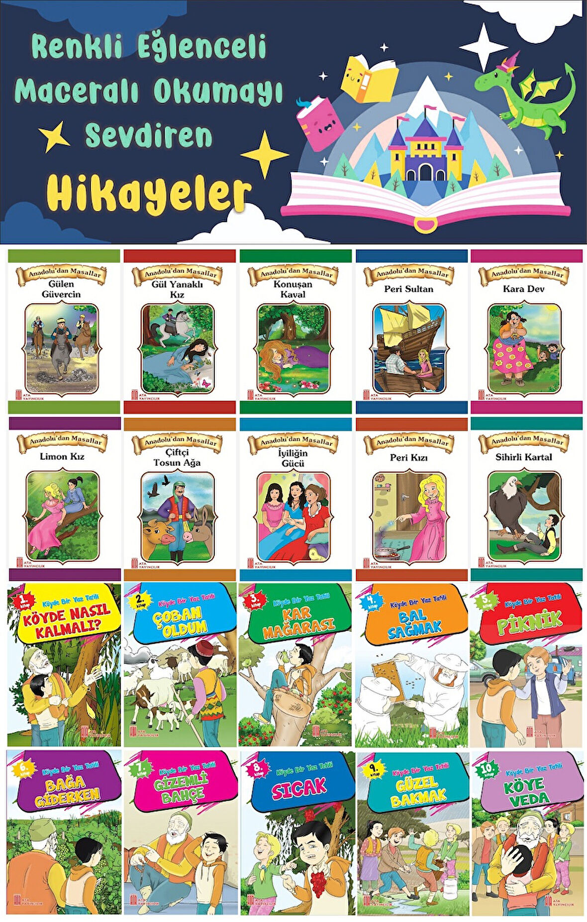 3.Sınıf Renkli Eğlenceli Maceralı Okumayı Sevdiren Hikayeler 2 (20 Kitap)