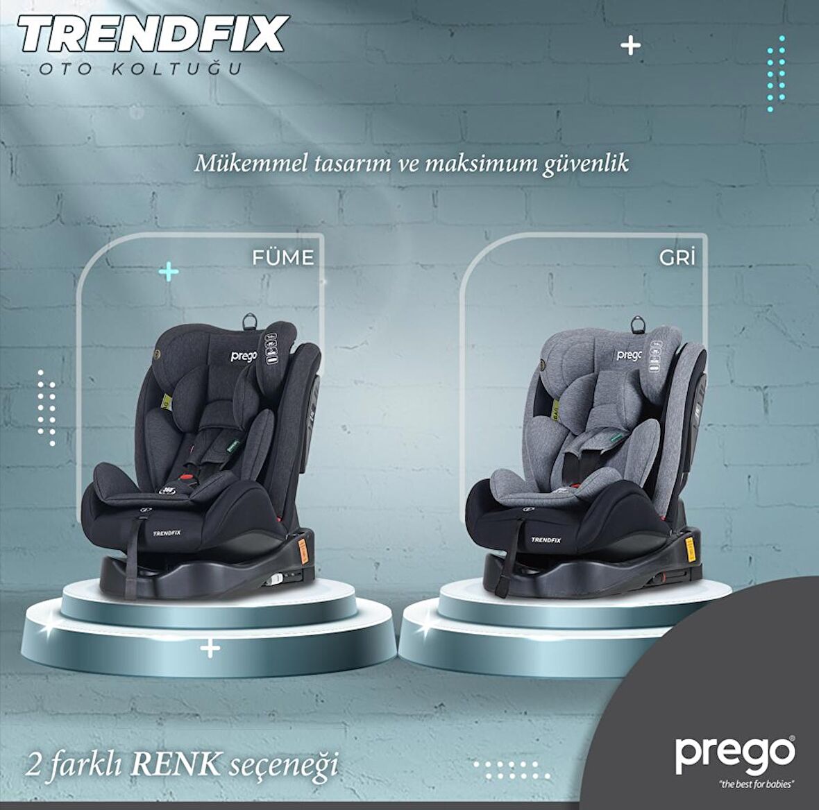 BabyDoor Trendfix 360° Dönebilen Isofixli 0 - 36 kg Oto Koltuğu Gri