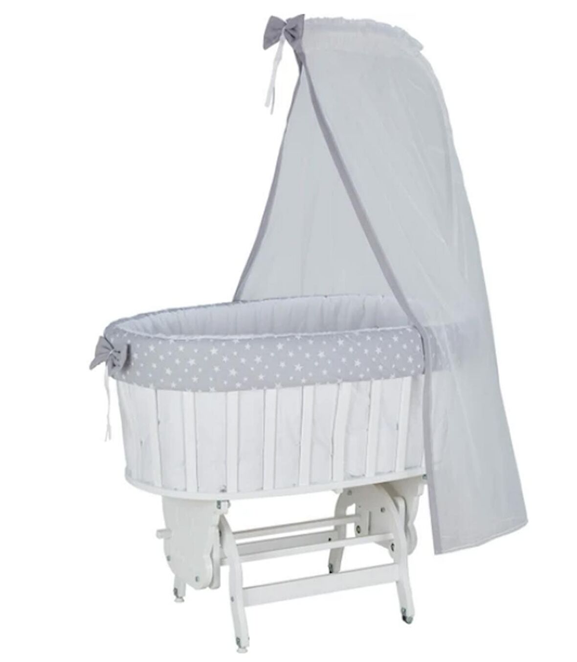 Baby Tech 100-052 Sallanır Beyaz Gri Sepet Beşik