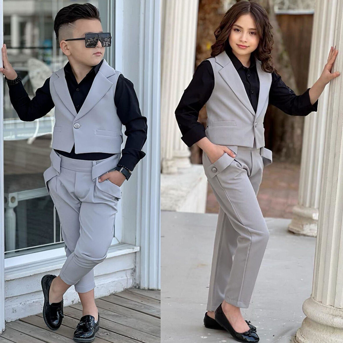 uğurböceğiçocuk Yeleki Şalvar Pantolon Görünümlü 3'lü Unisex Çocuk Takım