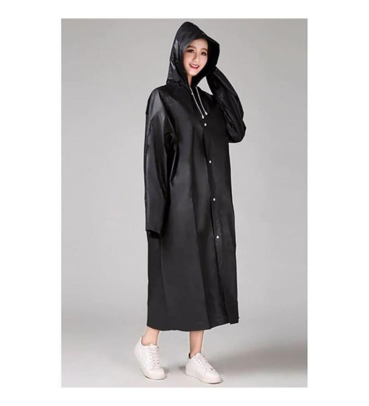 Kapüşonlu ve Çıtçıtlı Eva Yağmurluk Su Geçirmez Unisex Yağmurluk XL