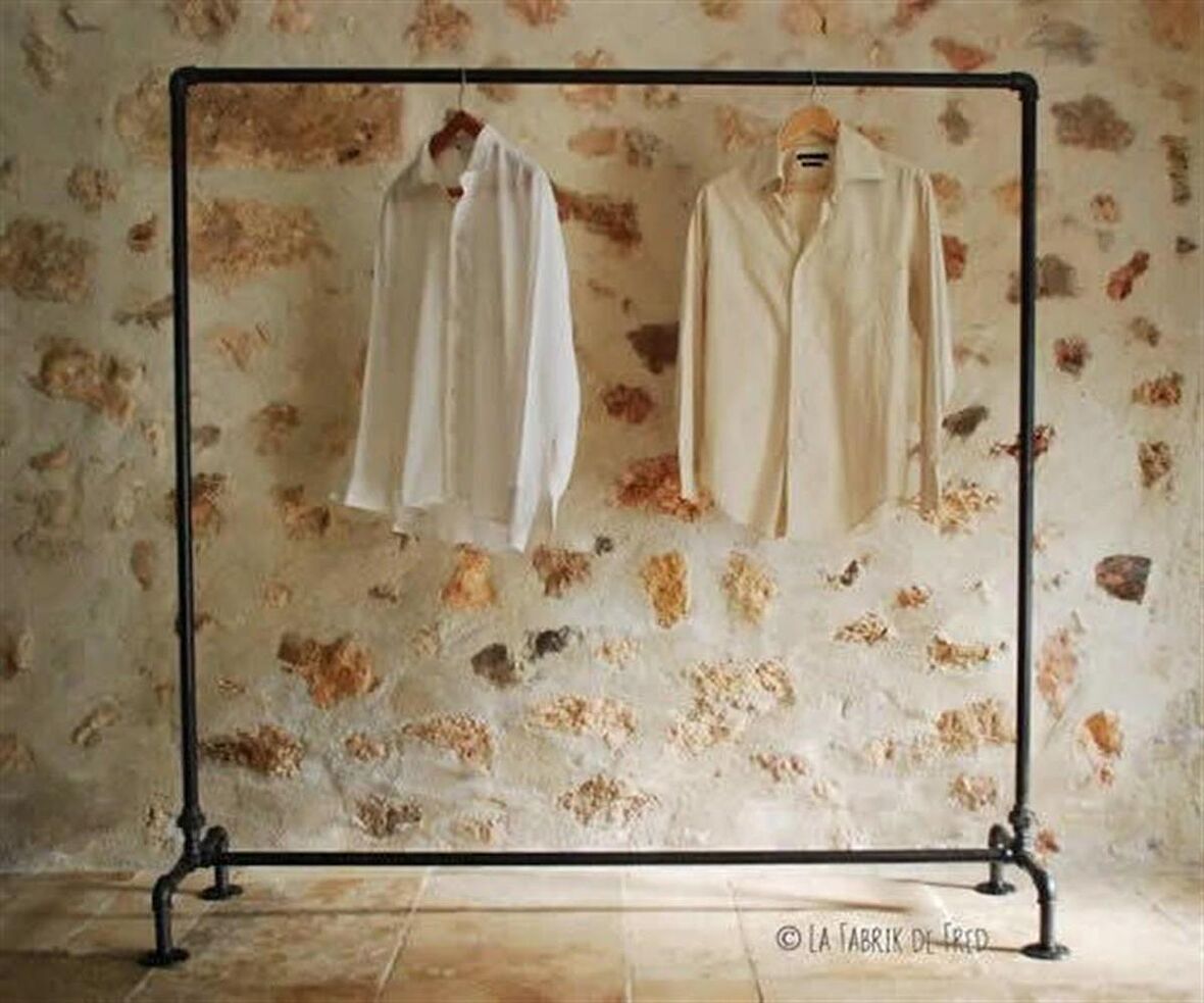 150*150 cm Endüstriyel Vintage Borulardan Rustik Mağaza Dekor Elbise Askısı Rustik Askılık 