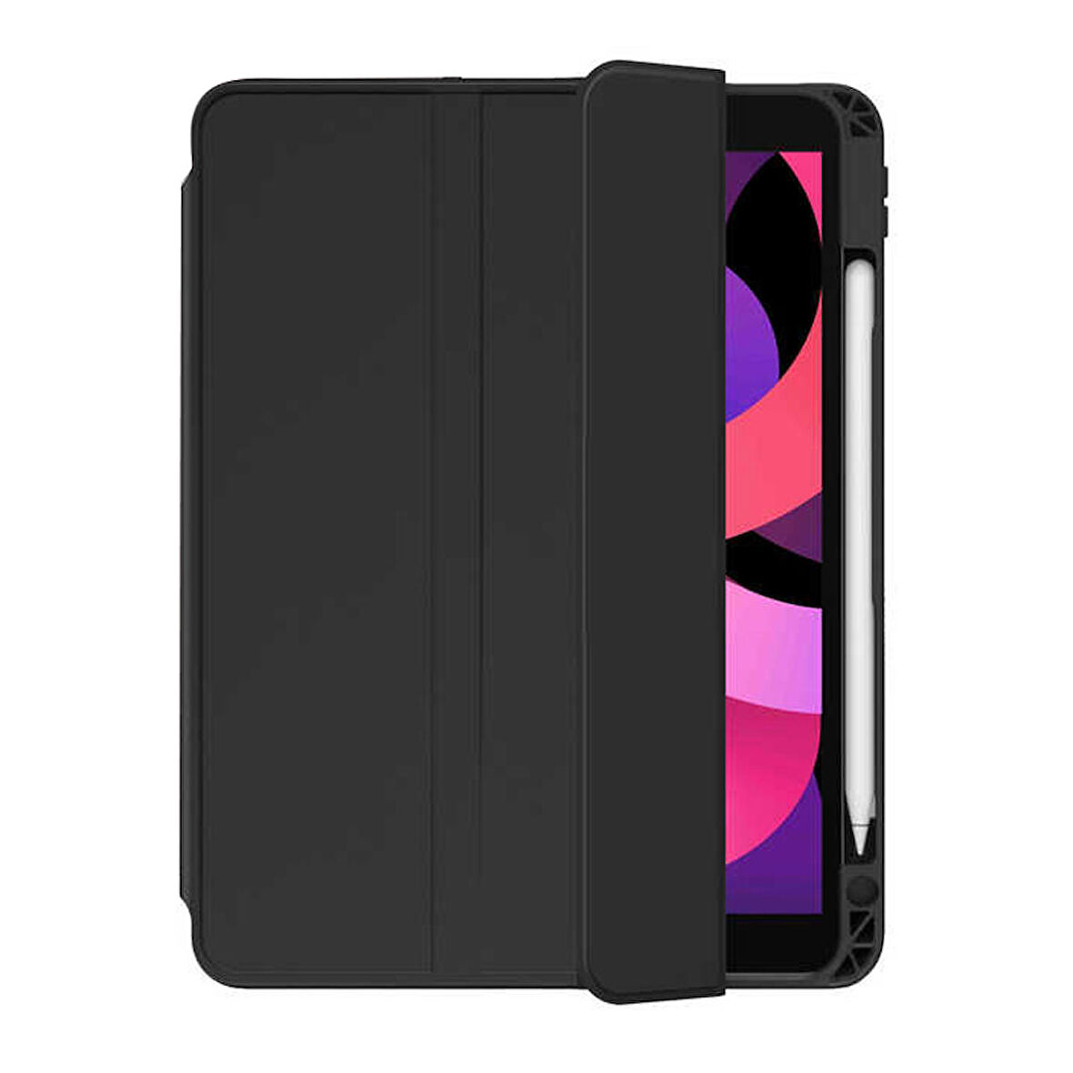 Smcase Apple iPad 10.2 8.Nesil Kılıf Standlı Kalem Bölmeli Arkası Şeffaf nt1