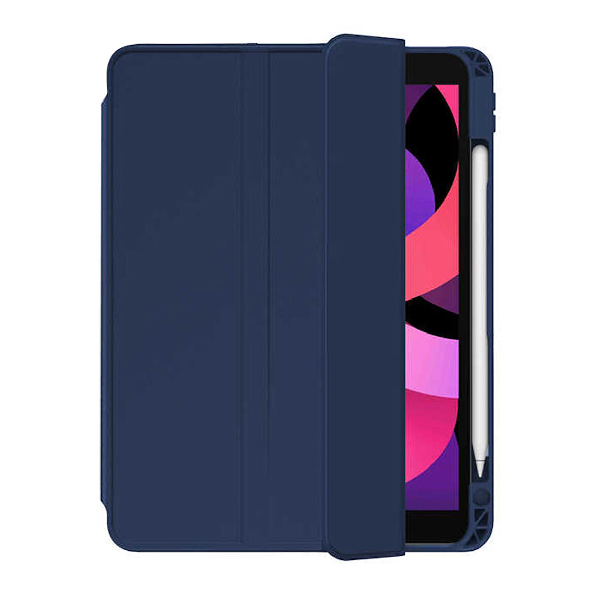 Smcase Apple iPad 10.2 2021 9.Nesil Kılıf Standlı Kalem Bölmeli Arkası Şeffaf nt1