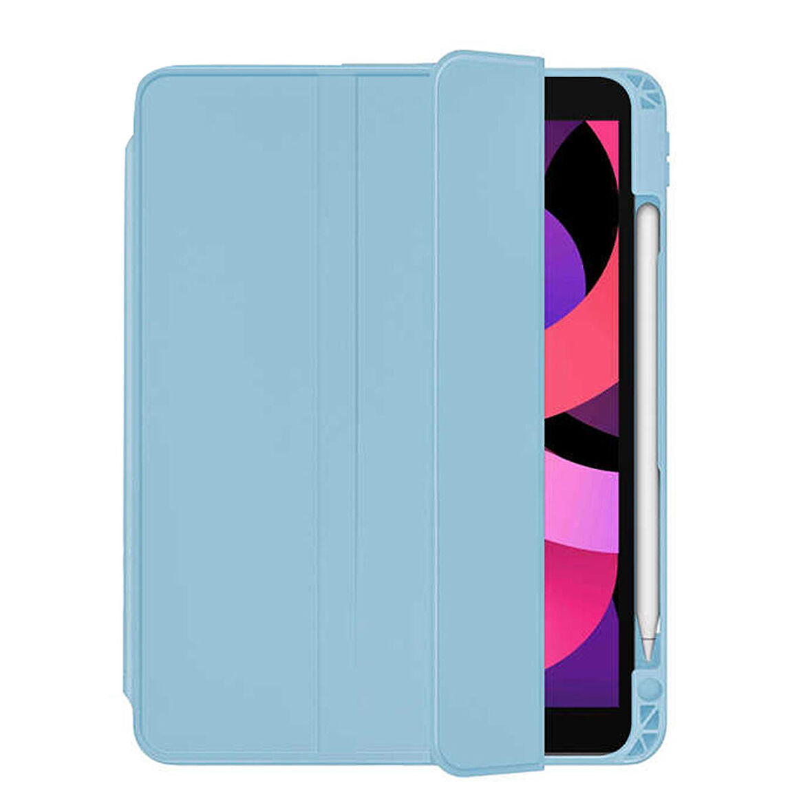 Smcase Apple iPad Pro 12.9 2021 5.Nesil Kılıf Standlı Kalem Bölmeli Arkası Şeffaf nt2