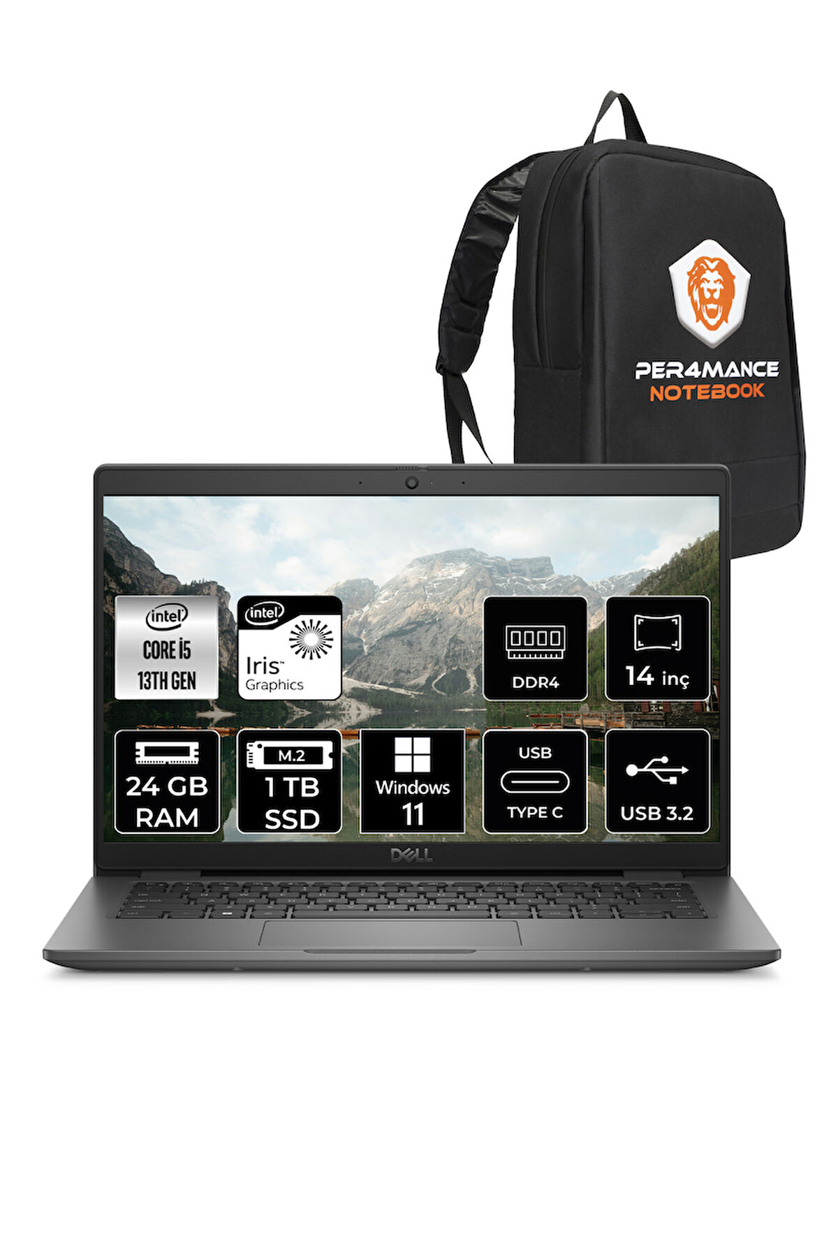 Dell Latitude 3440 i5-1335U 24GB RAM 1TB SSD 14'' FHD W11PRO Dizüstü Bilgisayar & PER4 ÇANTA 