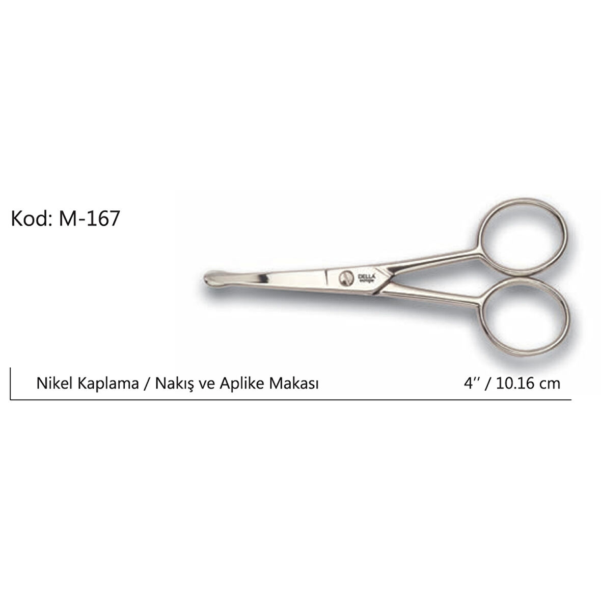 Rose Europe Aplike Ve Nakış Makası Kıvrık Küt Uçlu No:4 10,16 Cm