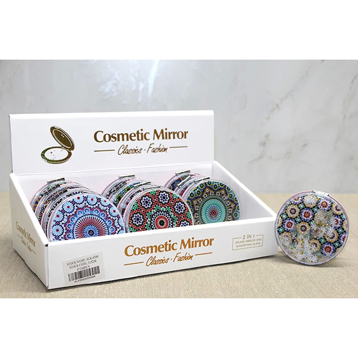 Mandala Desenli Hareketli Sulu El Aynası Alk4584