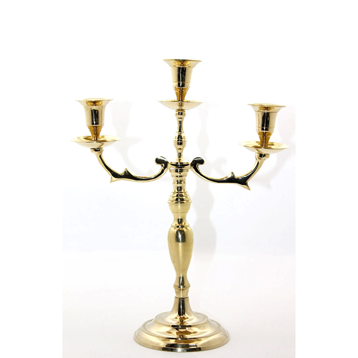 Pirinç 3'lü Şamdan 27588