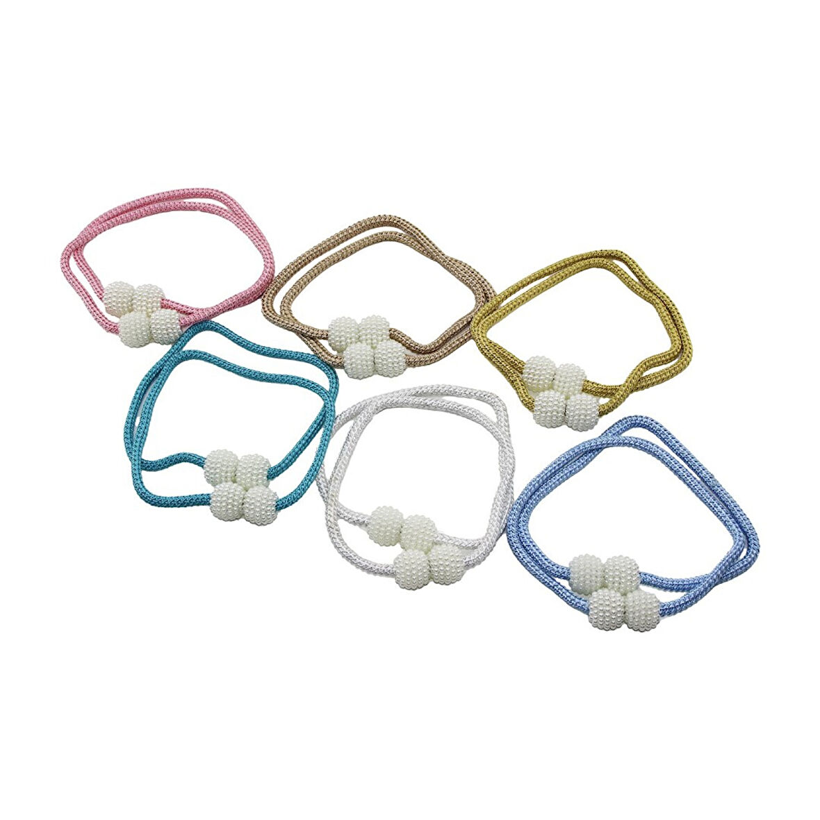 2pcs   Boncuk Toplu - Mıknatıslı  Renkli Perde İpi (4915)