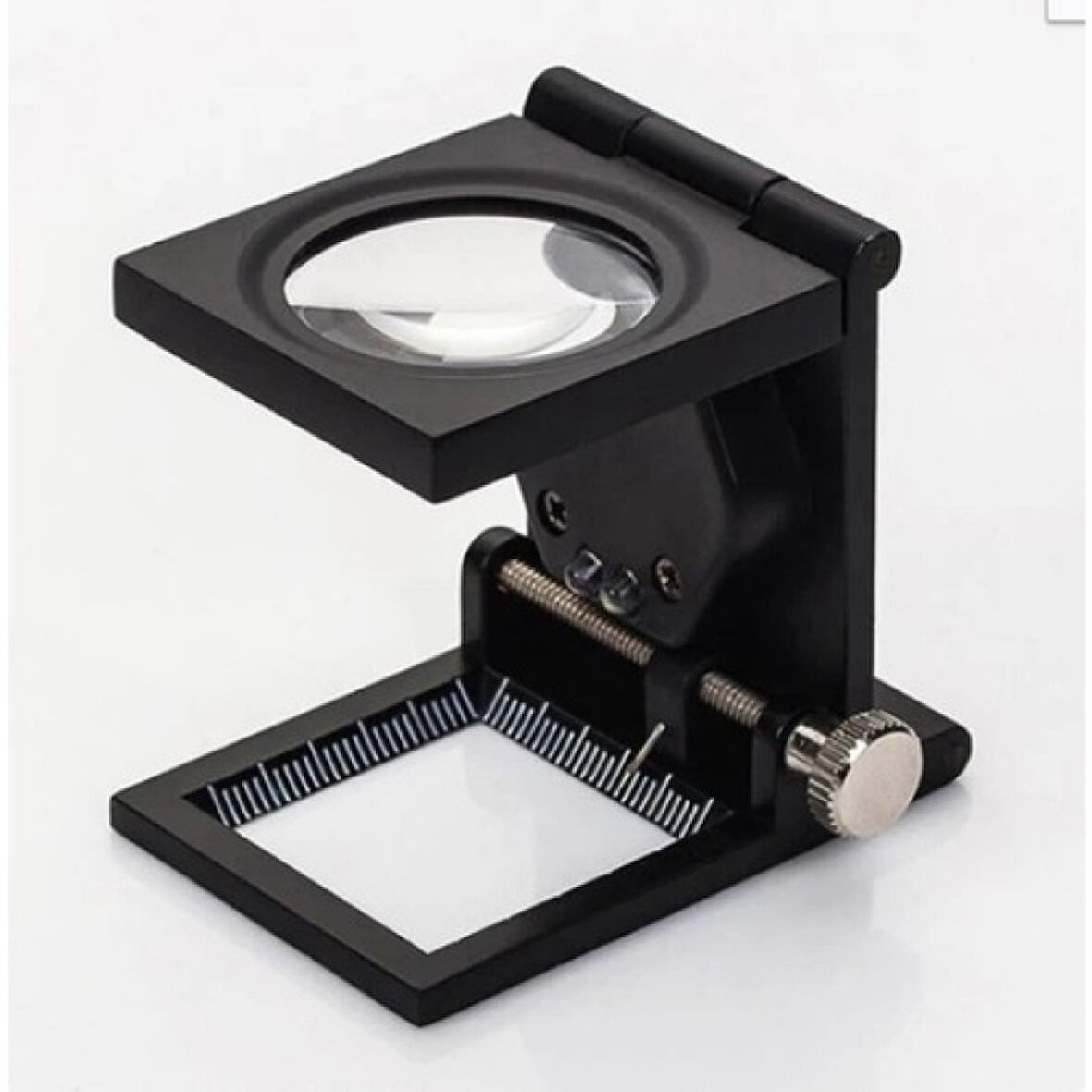 28x28 Mm Katlanır Sayaçlı Metal Lüp 2 Led Işıklı Büyüteç Tekstil Th-9005a