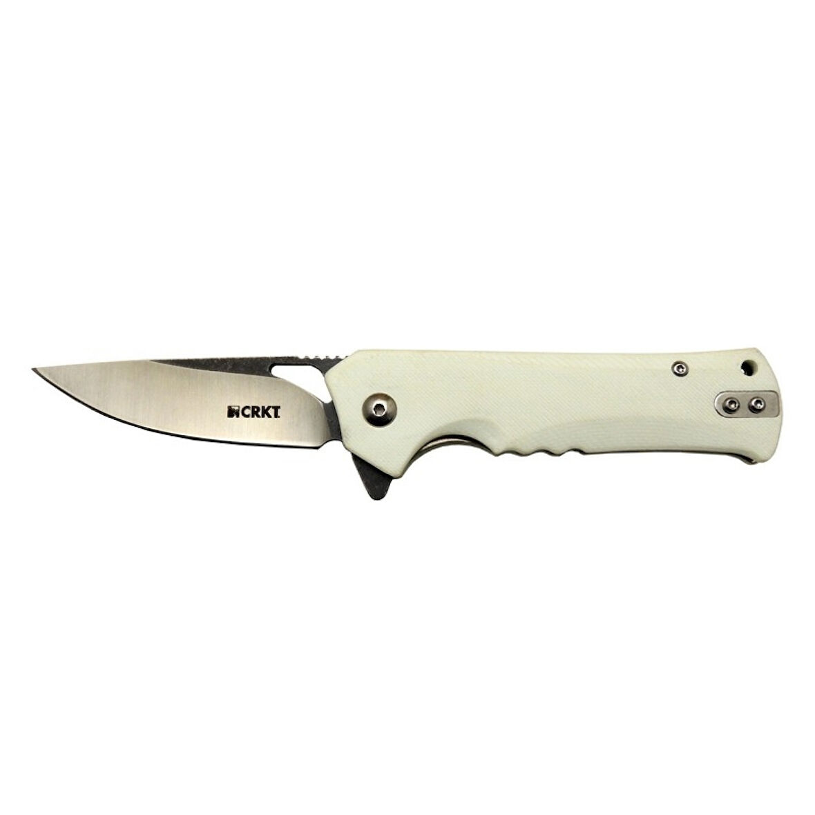 Crkt Muskie 202 Awy Beyaz Kamp / Outdoor Çakı 18cm - Yarı Otomatik, Kutulu