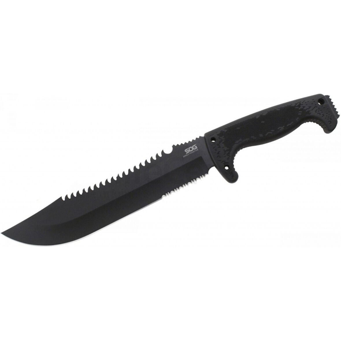 Sog F03t Kamp Tırtıklı Testereli Outdoor Pala / Bıçak 39 Cm - Kauçuk Saplı
