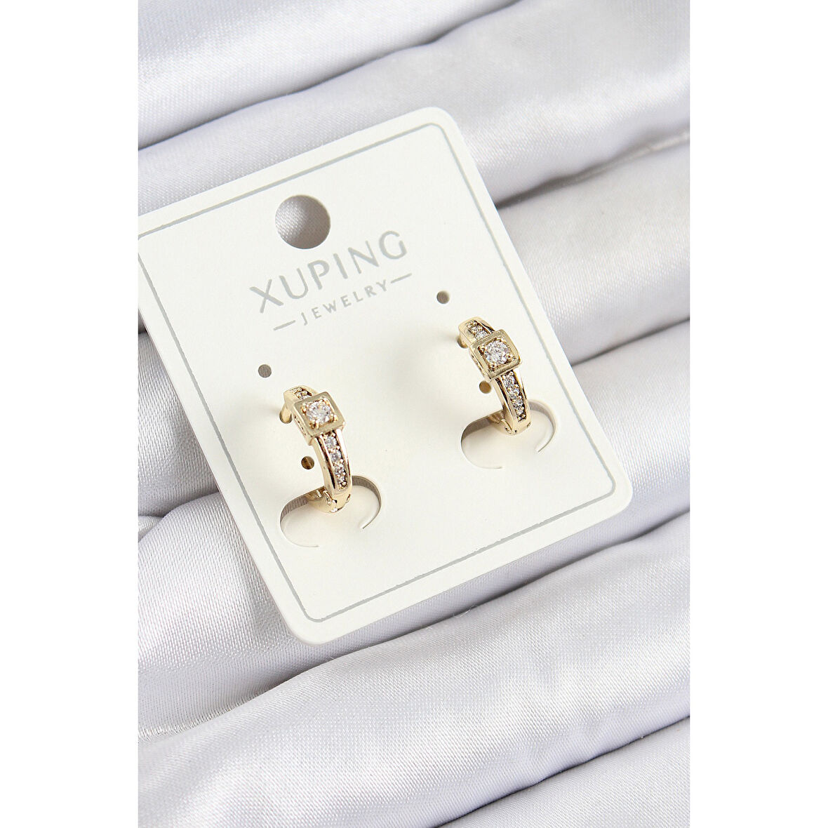 Xuping Zirkon Taşlı Kemer Model Gold Renk Kadın Küpe