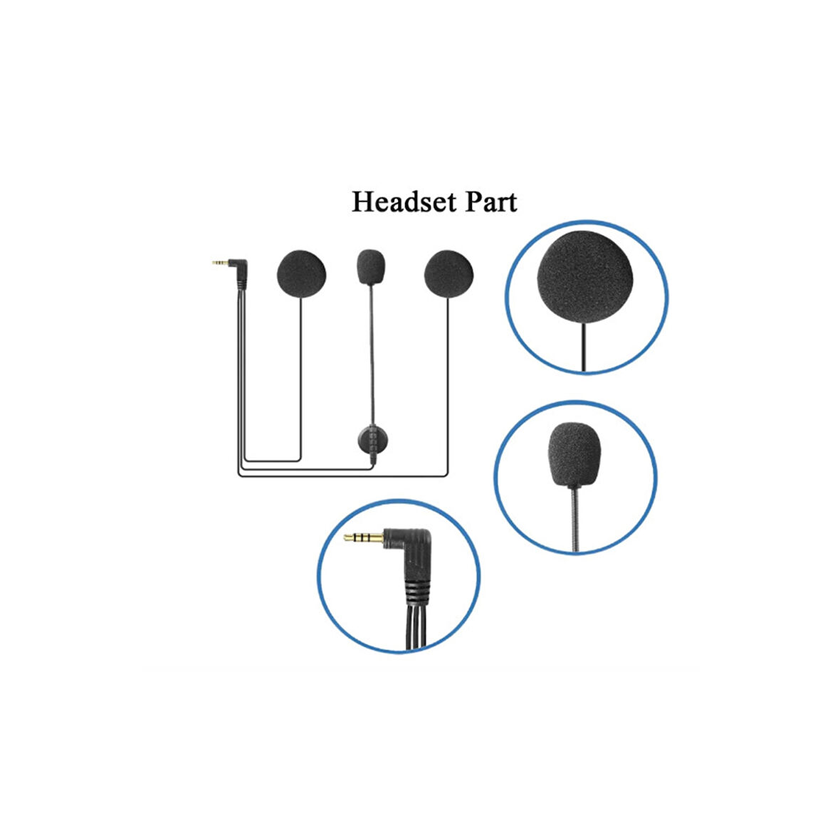Jack Girişli 3.5mm İntercom Kulaklığı Bt31,bt22,bt35 Uyumlu Motorsiklet Kask Yedek Mikrofon