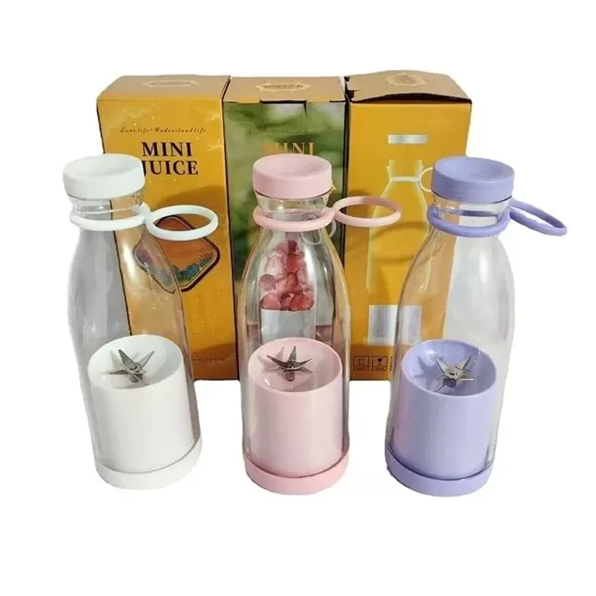 Taşınabilir Mini Şarjlı Blender Meyve Sıkacağı Smoothie Shake Yapıcı B-008 (4915)