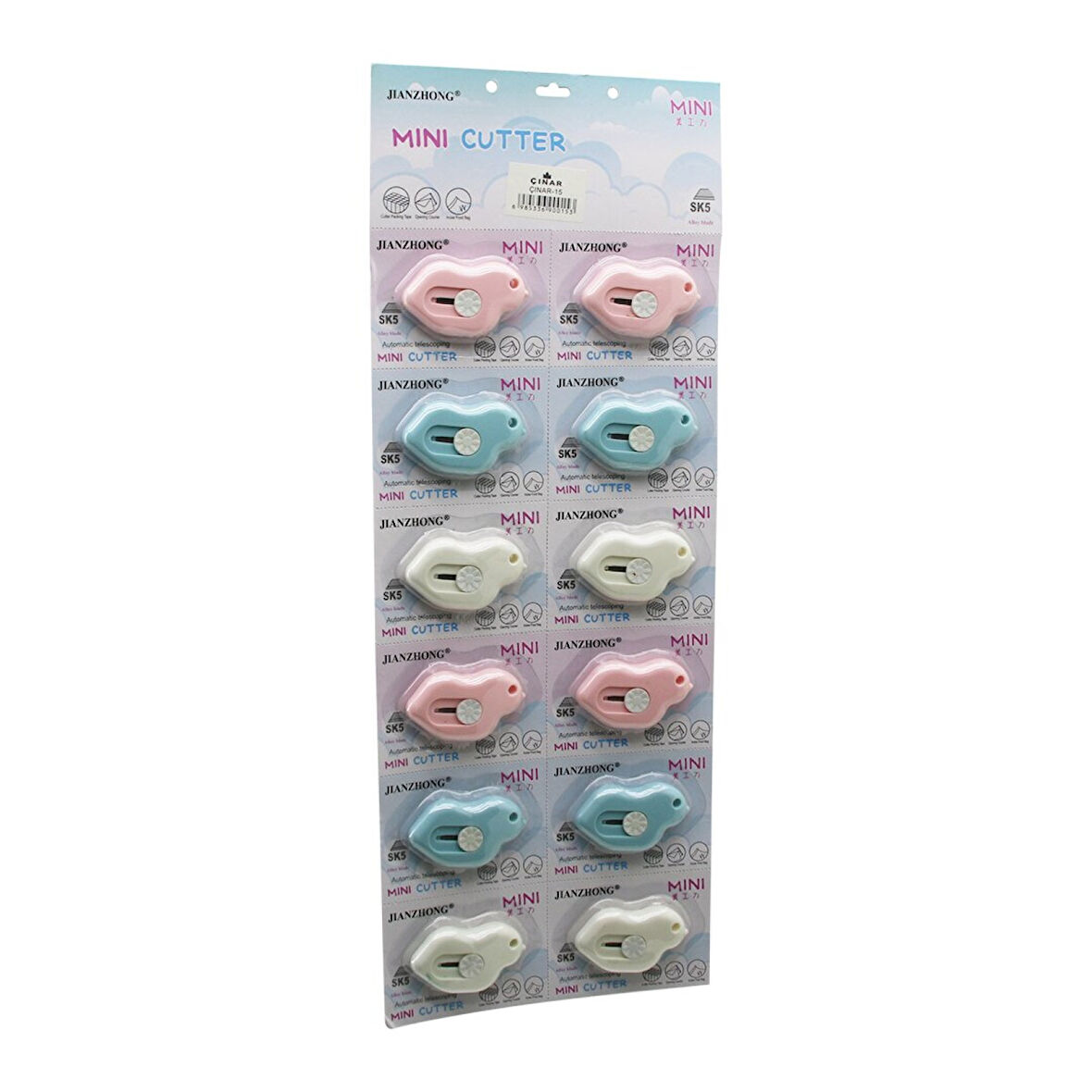 12 Adet Penguen Mini Cep - Çanta Falçata - Maket Bıçak (4915)