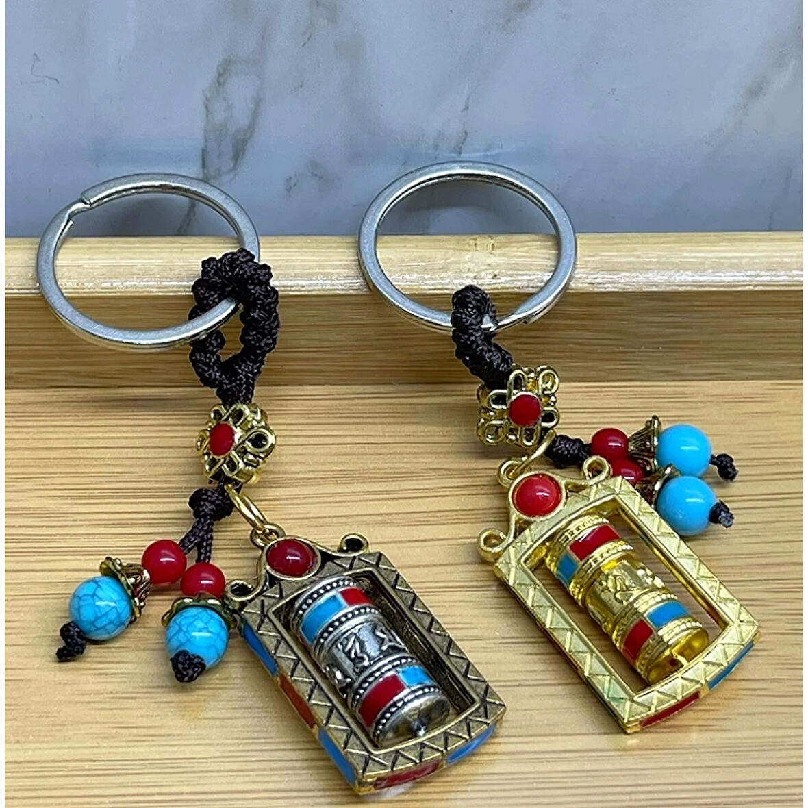 Metal Feng Shui Şans Çarkı Anahtarlık Alk4459