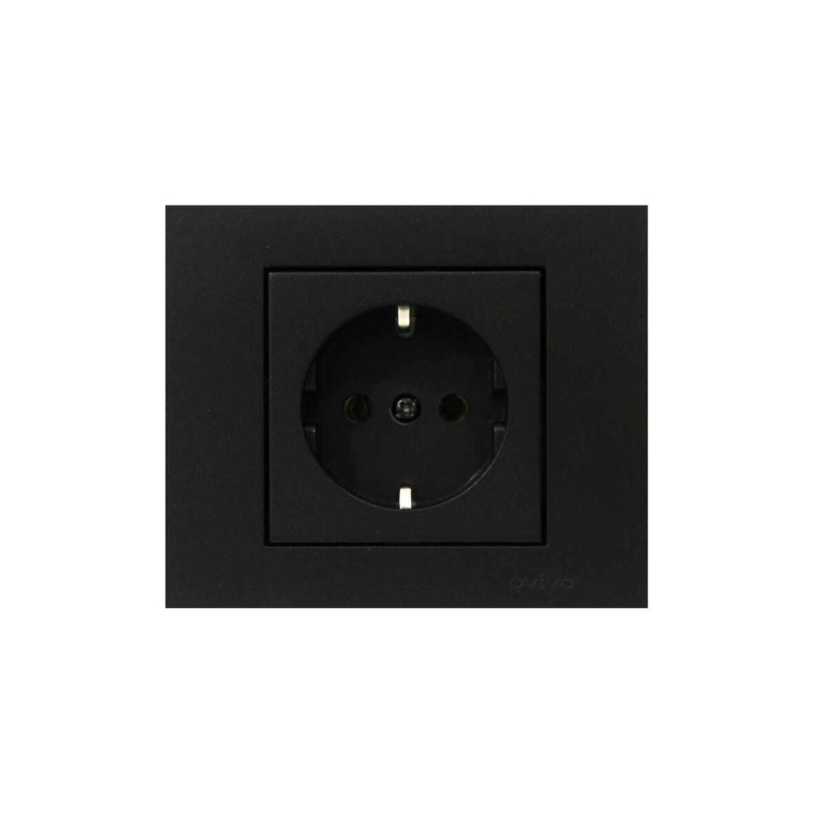 8 Adet Ovivo Grano Siyah Topraklı Priz Çerçeve Dahildir 8'li