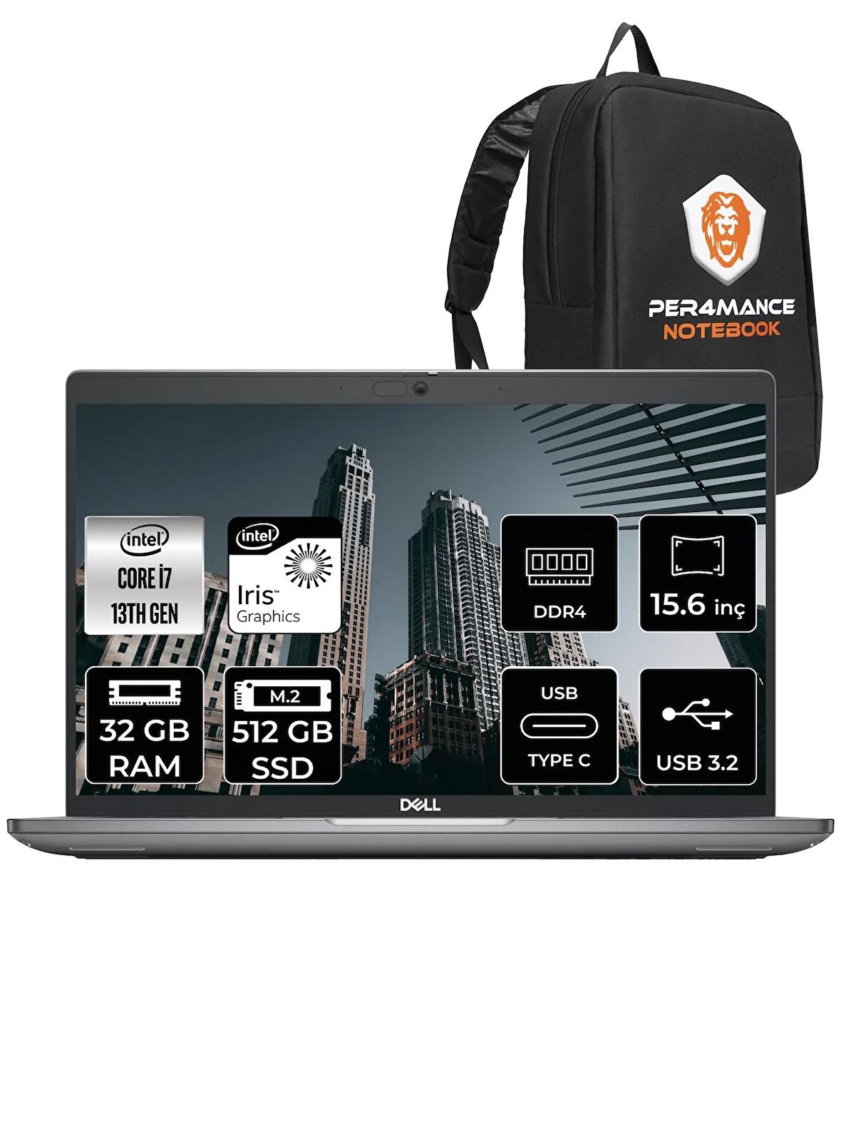 Dell Latitude 3540 i5 1335U 32GB RAM 512GB SSD 15.6'' FHD FDOS N006L354015 & PER4 ÇANTA 