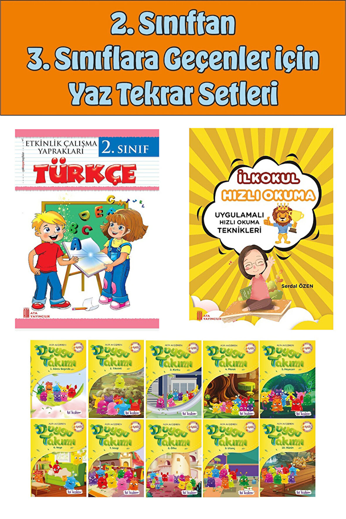 2.Sınıftan 3.Sınıfa Geçenler İçin  Hızlı Okuma ile Türkçe Etkinlik Kitabım+10 lu Hikaye Seti 2