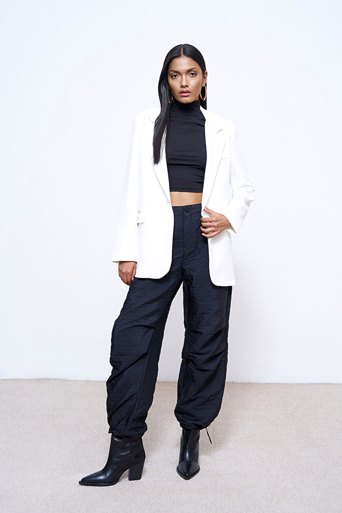Blazer Ceket Ekru