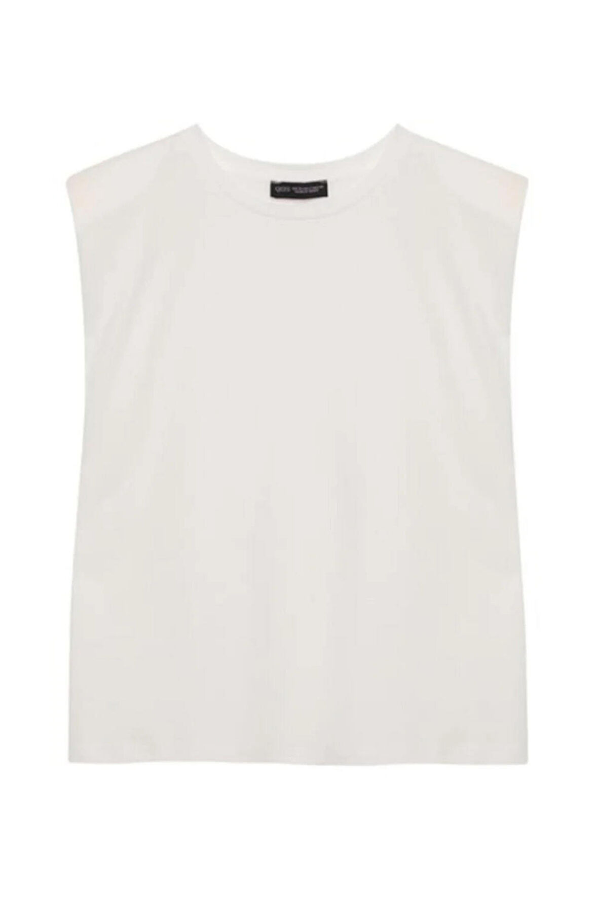 Quzu Kadın Vatkalı Kolsuz Basic Tişört - 20Y18802