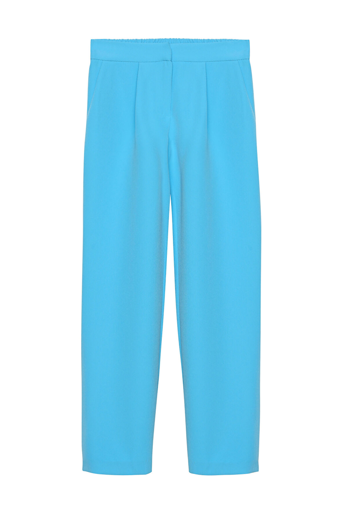 Beli Lastikli Kumaş Pantolon Mavi