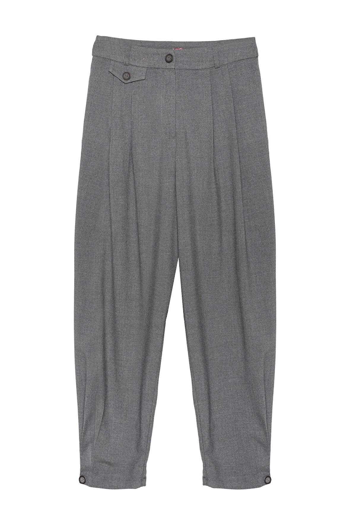 Pile Detaylı Jogger Pantolon Koyu Gri