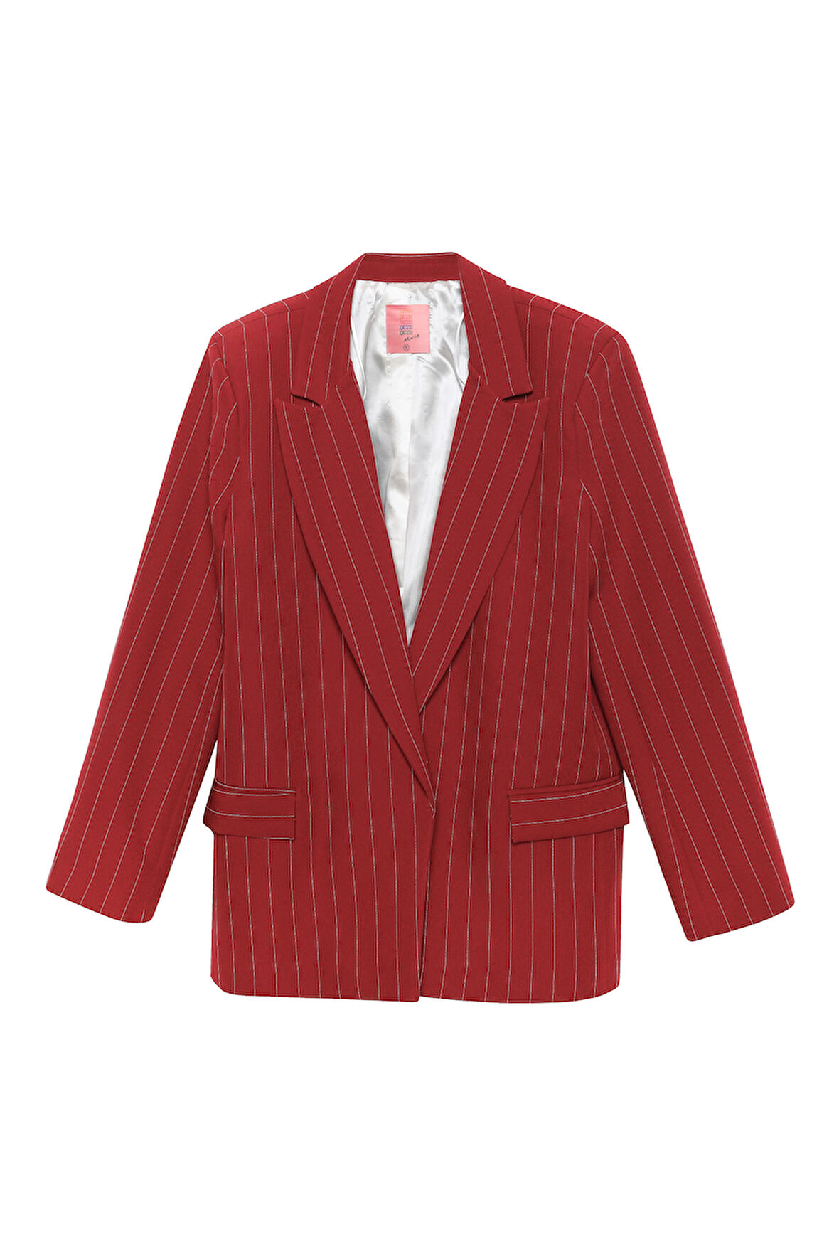 Çizgi Detaylı Blazer Ceket Bordo