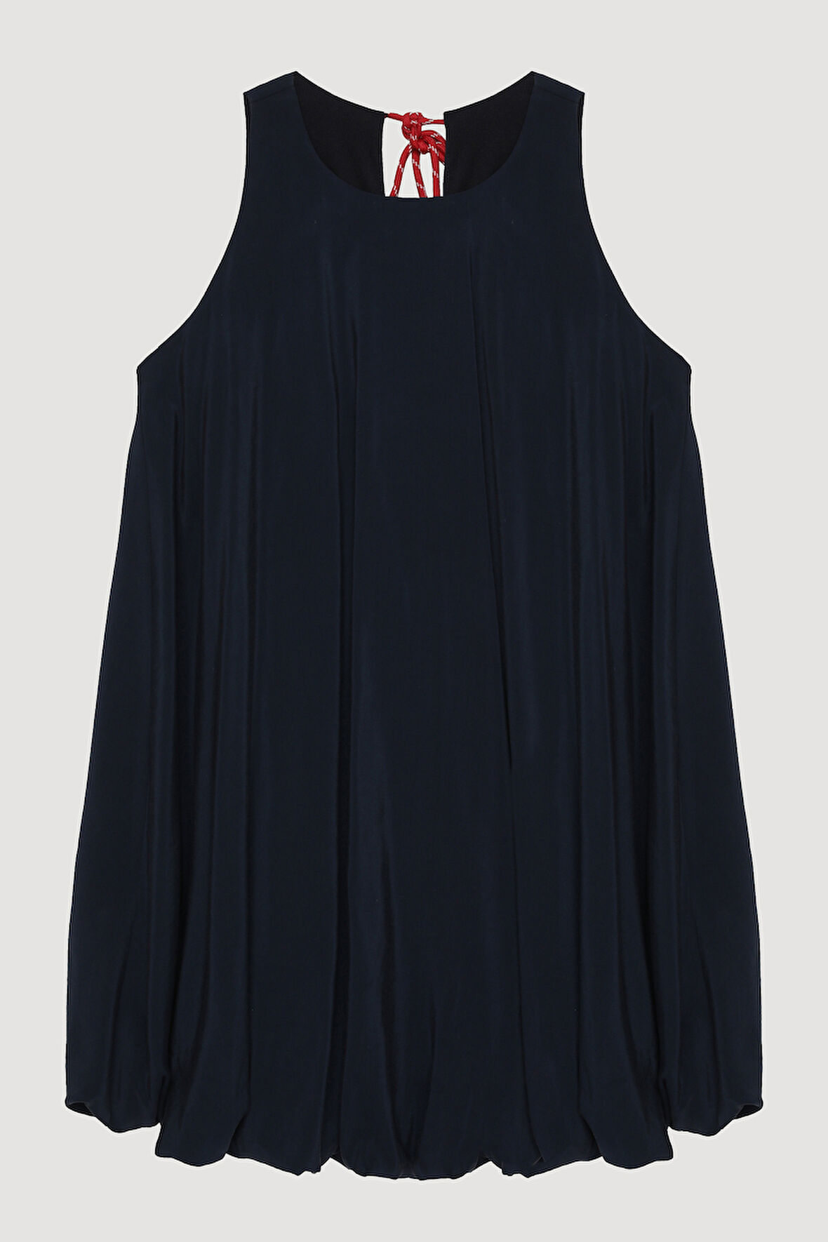 Halter Yaka Mini Balon Elbise Lacivert