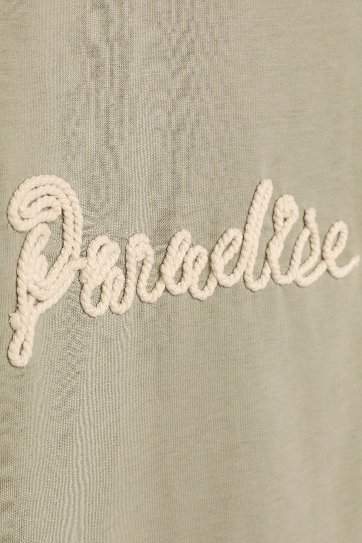 Yazı Nakışlı Kolsuz Crop Tişört Haki