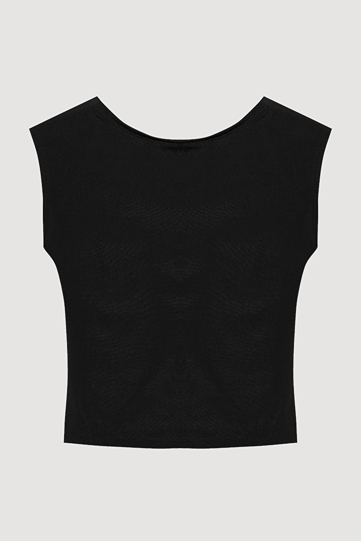 Sırt Dekolteli Basic Bluz Siyah